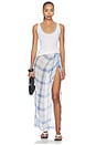 view 5 of 6 Sarong Skirt in Blue & White