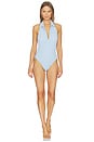view 1 of 4 Polo Maillot One Piece in Sea Blue Seersucker