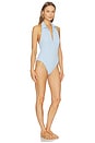 view 2 of 4 Polo Maillot One Piece in Sea Blue Seersucker