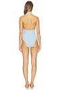 view 3 of 4 Polo Maillot One Piece in Sea Blue Seersucker