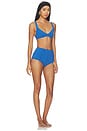 view 2 of 4 Magdalena High Waist Bikini in Cobalt Blue Crepe
