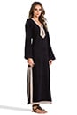 view 2 of 6 Long Keyhole Tunic in Black Terry/Taupe Trim in Black Terry & Taupe Trim