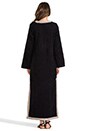 view 3 of 6 Long Keyhole Tunic in Black Terry/Taupe Trim in Black Terry & Taupe Trim