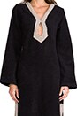 view 4 of 6 Long Keyhole Tunic in Black Terry/Taupe Trim in Black Terry & Taupe Trim