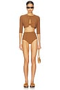 view 4 of 4 Magdalena High Waist Bikini Set in Caramel