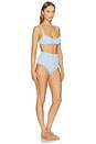view 2 of 5 Balconette High Waist Bikini in Sea Blue Seersucker