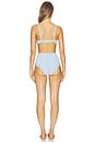 view 3 of 5 Balconette High Waist Bikini in Sea Blue Seersucker