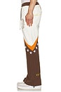 view 5 of 6 Star Sweatpant in White & Brown