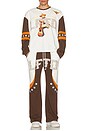 view 6 of 6 Star Sweatpant in White & Brown