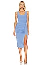 view 1 of 3 Shirred Slit Midi Dress in Bluejay