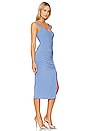 view 2 of 3 Shirred Slit Midi Dress in Bluejay