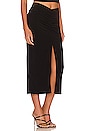 view 2 of 4 Ruched Midi Skirt in Black