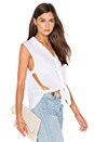 view 1 of 5 Button Down Cut Out Tank in White