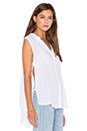 view 3 of 5 Button Down Cut Out Tank in White