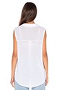 view 4 of 5 Button Down Cut Out Tank in White
