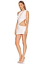 view 3 of 4 One Shoulder Dress with Cut Outs in White
