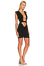 view 2 of 3 Plunging V-Neck Dress with Cut Outs in Black