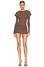 view 1 of 3 Long Sleeve Dress with Boning in Ash
