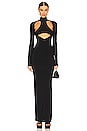view 1 of 3 Cutout Turtleneck Gown in Black