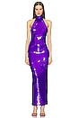 view 1 of 4 Mockneck Column Gown in Grape