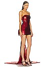 view 3 of 5 Strapless Sequin Bustier Mini Dress in Red