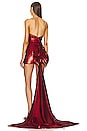 view 4 of 5 Strapless Sequin Bustier Mini Dress in Red