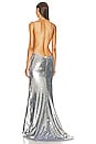 view 3 of 4 Sequin Backless Gown in Silver