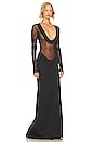 view 2 of 3 Scoop Neck Gown With Satin Trim in Black
