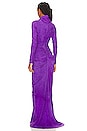 view 3 of 3 Long Sleeve Keyhole Gown With Ruched in Grape
