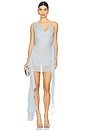 view 1 of 4 Asymmetrical Ruffle Mini Dress in Baby Blue