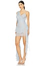 view 3 of 4 Asymmetrical Ruffle Mini Dress in Baby Blue