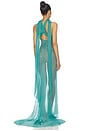 view 3 of 3 VESTIDO LARGO WITH NECK TIE DETAIL in Turquoise