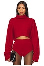 view 1 of 4 Cropped Sweater in Cherry