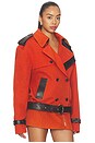 view 2 of 4 Double Breasted Cropped Coat in Burnt Orange