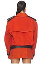view 3 of 4 Double Breasted Cropped Coat in Burnt Orange