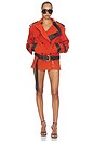 view 4 of 4 Double Breasted Cropped Coat in Burnt Orange