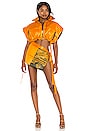 view 4 of 4 Cropped Puffer Vest in Hot Orange
