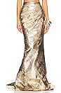view 1 of 4 Pleated Metallic Mermaid Skirt in Gold