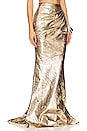 view 2 of 4 Pleated Metallic Mermaid Skirt in Gold