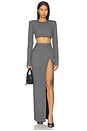 view 5 of 6 Maxi Skirt With Slit in Grey