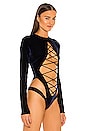 view 3 of 5 Lace Up Bodysuit in Navy