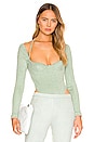 view 1 of 6 Halter Long Sleeve Bodysuit in Mint