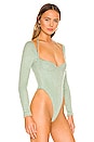 view 3 of 6 Halter Long Sleeve Bodysuit in Mint