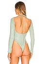 view 4 of 6 Halter Long Sleeve Bodysuit in Mint