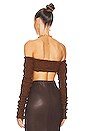 view 3 of 4 Cable Knit Bandeau Sweater Top in Russet
