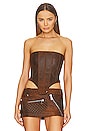 view 1 of 4 Strapless Corset Bustier in Chocolate