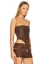view 2 of 4 Strapless Corset Bustier in Chocolate