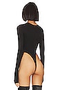 view 4 of 5 Long Sleeve Bodysuit with Chest Cutout in Black
