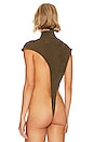 view 4 of 5 Mock Neck High Cut Bodysuit in Olive