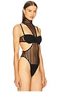 view 3 of 5 Cutout Mock Neck One Piece in Black